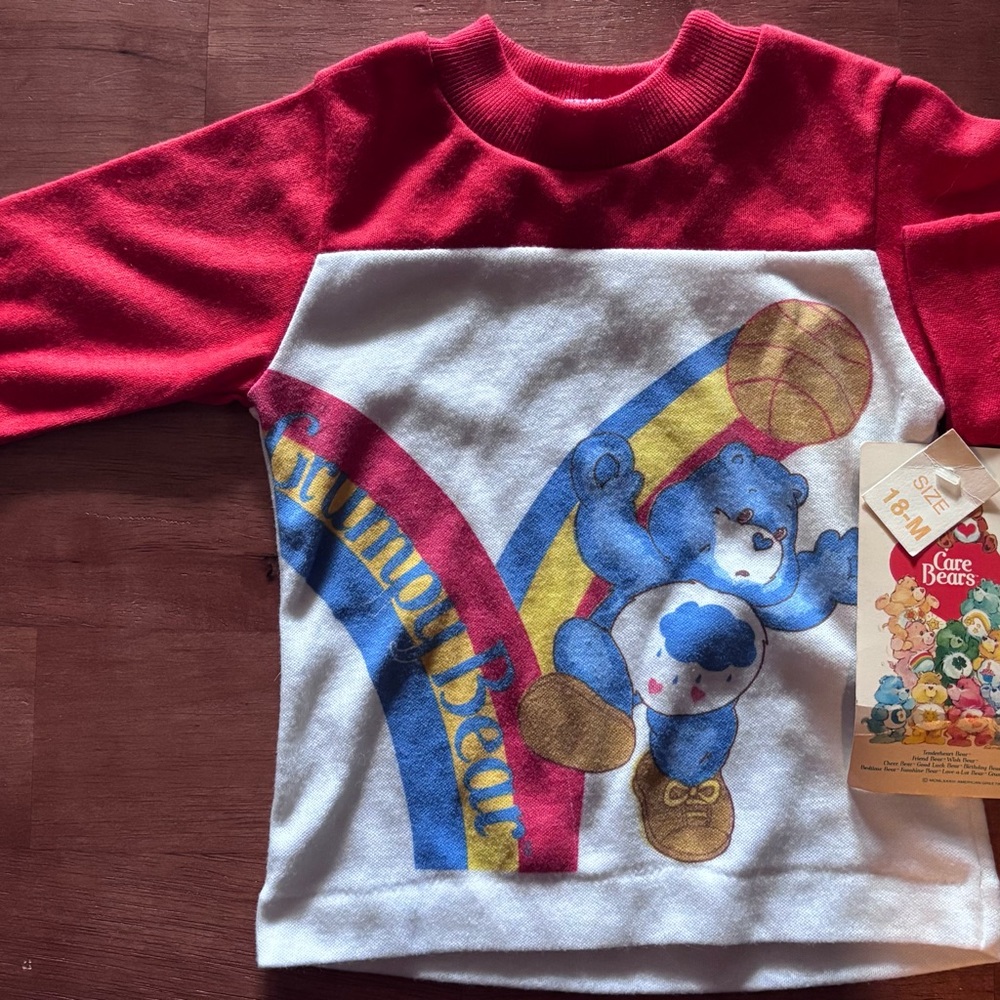 Vintage Care Bears Kids Shirt - Red and White